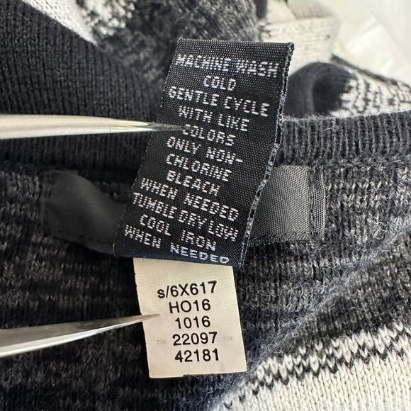 Alfani Open Front Sweater Cardigan Womens L Black/White S/6X617 Monochrome Check - Picture 7 of 7